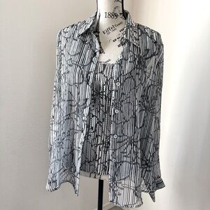 Impressions matching blouse set Sz L